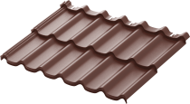 Модульная металлическая черепица АкваСистем / Aqua System, Стокгольм, Rooftop Шёлк 0,5мм, RAL8017 тёмно-коричневый
