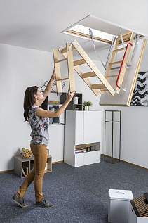 Купить Термоизоляционная чердачная лестница FAKRO LTK Thermo 70х120х330см - изображение 7