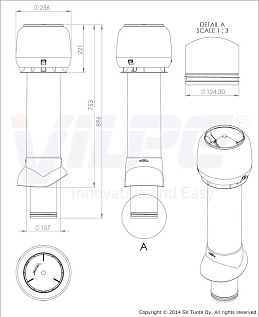 Купить Vilpe 125P/ИЗ/700 вентиляционный выход - изображение 3