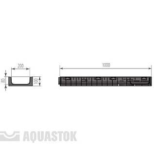 Купить Лоток водоотводный Аквасток пластиковый ЛВП NORMA DN200 H100 - изображение 2