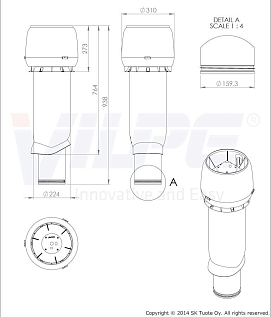 Купить Vilpe 160P/ИЗ/700 вентиляционный выход - изображение 4