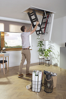 Купить Супертеплоизоляционная металлическая чердачная лестница FAKRO LMT 60х120х280см - изображение 4